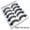 Cílios postiços coloridos DINGSEN com cinco pares, rolo DD, naturais, grossos e mistos, transfronteiriços e estáveis