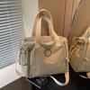 Bolso Tote de Lona Grande de un Solo Hombro Nuevo para Otoño e Invierno Combinable para Todo, Bolso de Hombro Casual de Moda para el Trabajo, Bolso Cruzado para Estudiante