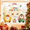 Pegatinas de Santa Claus transfronterizas, decoración de ambiente navideño, pegatinas para puertas de vidrio, pegatinas electrostáticas de muñeco de nieve, pegatinas de copo de nieve blanco para ventanas