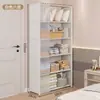 Armario Hogar Almacenamiento Multicapa Gabinete de Almacenamiento a Prueba de Polvo con Cortina Perchero Desmontable para Ropa y Sombreros Montaje Sencillo Armario de Tela Duradero