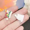 Mezcla 20 Aceite de Goteo Blanco K Muñeco de Nieve Navideño Árbol de Navidad Papá Noel Colgante de Aleación Pulsera DIY Accesorios de Joyería