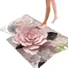 Alfombra Decorativa de Entrada Floral Tridimensional de Tierra de Diatomeas, Absorbente de Agua, Resistente a la Suciedad, Antideslizante