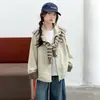 Nova Jaqueta Infantil Outono 2026 Estilosa Criança Primavera/Outono Top Xale Menina Grande Moda Corta-Vento de Outono