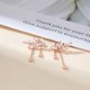 Aretes de Borla de Flor de Plata Esterlina S925 Corea del Sur Elegantes Ligeros de Lujo Largos Colgantes Traseros Aretes de Clip para Oreja para Mujer Aretes Combinables