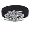 Cinturón ancho elástico con incrustaciones de diamantes de imitación para mujeres europeas y americanas transfronterizas, cinturón de cristal de moda dulce para mujeres, sello de cintura al por mayor