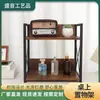 Estantería de Almacenamiento de Hierro y Madera al por Mayor Estantería de Almacenamiento para Encimera de Cocina Estantería de Almacenamiento de Múltiples Niveles Desmontable de Pie Fabricante de Estanterías de Almacenamiento