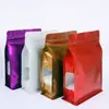 Bolsa de embalaje para té colorida sellada en ocho lados bolsa auto-parante ventana lateral bolsa de papel de aluminio comida para gatos y perros snack de frutos secos bolsa auto-sellante