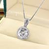 Nova high-grade 2 quilates imitação moissanite colar de ouro branco clavícula cadeia oito corações oito flechas zircão pingente de jóias