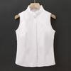Camiseta de Algodón sin Mangas para Mujer Primavera y Verano Nueva Cuello Falso Estilo Coreano Combinable Base Profesional Chaleco Pequeño para Mujer