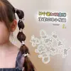 Diadema Pequeña de Perla Plateada con Lazo para Niños Estilo Nuevo Banda para el Cabello de Bebé Anillo para el Cabello de Niñas Que No Daña el Cabello