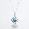Collar Pag&Mag de Plata de Ley 999 con Colgante de Zirconia de Trébol de Cuatro Hojas, Diseño de Nicho de Lujo Ligero, Cadena para Clavícula, Más Vendido en Tmall