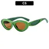 Gafas de sol ovaladas personalizadas transfronterizas y2g a juego con el color, gafas de sol cóncavas de estilo hip hop europeo y americano, gafas de sol de moda y tendencia.