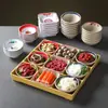 Vajilla de Melamina Xiangyuan Tazón Pequeño Comercial Retro Plato para Bocadillos Restaurante de Hot Pot Preparación de Ingredientes Tazón con Compartimentos Jiugongge