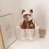 Mameluco con Capucha de Dibujos Animados de Cachorro para Bebé Niño, Monos de Bloques de Color, Cuadros y Retazos, Cremallera, Resistente al Viento, Ropa para Gatear de Bebé