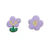 Brincos Doces e Estilo Floresta para Mulheres, Frescos e Versáteis, Brincos de Flor Assimétricos, Acessórios de Moda Tendência e Únicos