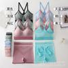 Conjunto de lencería sexy de tirantes cruzados para mujer, realce para busto pequeño, sin aro de acero, espalda bonita, sujetador deportivo para yoga, fitness y deportes