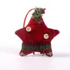 Colgante pequeño de tela tejido navideño estrella navideña calcetín navideño bastón corazón colgante decoración de árbol de Navidad