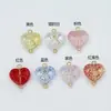 Pendientes de Cristal de Cobre Texturizado Hielo-Transparente con Forma de Corazón de Colores Estilo Hada para Manualidades de Alta Calidad