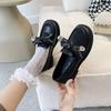 Zapatos Planos de Cuero Estilo Británico JK de Moda para Mujer, Nuevos Mocasines Versátiles con Lazo Verano 2023 Zapatos de Moda