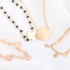 Europa e Estados Unidos transfronteiriço nova joia moda criativa corrente de bolinhas combinação 4 pulseira de acrílico rosa redonda conjunto