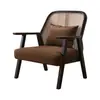 Sillón Individual de Madera Maciza Nórdica para Uso Doméstico, Set Sencillo de Tres Piezas para Balcón de Casa de Huéspedes, Sillón de Mimbre para Ocio en la Sala de Estar, Sofá Pequeño