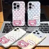 Funda de Oso de Lunares Adecuada para iPhone 17, Estilo Europeo y Americano Funda para Teléfono 18 Pro Max, Apple 16 Pro Bloqueo de Color A prueba de Golpes 15 Funda Suave