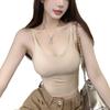 Camisola sin costuras de seda de hielo con espalda hermosa tipo tubo para mujer en verano con almohadillas para el busto para uso interior y exterior sin mangas top corto básico
