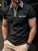 Camisa Polo Masculina de Manga Curta Europeia e Americana Transfronteiriça Verão Aliexpress Amazon Mais Vendido Polo com Combinação de Cores