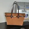 Bolsa Tote Retro de Gran Capacidad, Bolso de Hombro Simple de Nicho, Bolso de Mano de Gamuza de Moda Trendy para Mujer, Bolso de Hombro