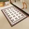 Tapetes de Chão para Banheiro Estilo Americano com Azulejo, Tapetes de Chão Absorventes de Lama de Diatomáceas, Resistentes a Manchas Domésticas, Tapetes Antiderrapantes de Fácil Manutenção, Tapetes Laváveis para Pés