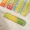 Regla de Palma Linda de Acrílico, Regla de Color Caramelo con Gradiente Colorido, Mini Báscula Multifuncional, Transparente Estilo Clásico