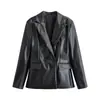 Para Comercio Exterior Transfronterizo al por Mayor 2026 Nuevo Estilo Europeo y Americano Moda Femenina Traje Clásico de Cuero Sintético de Doble Botonadura