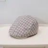Gorra octogonal retro a cuadros para mujer, gorra de estilo británico para otoño/invierno, gorra suave con visera para adelgazar la cara, gorra de pintor versátil