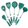 Espátula antiadherente de cocina, juego de 6 piezas, diseño de tarjeta antideslizante, espátula de silicona, mango de acero inoxidable, utensilios de cocina de silicona