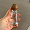 Frasco Refilável de 50ml com Tampa de Encaixe, Frasco de Vidro de Alta Qualidade para Perfume Spray, Frasco Vazio com Tampa de Madeira Portátil Tipo Pressão