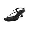 Sandálias de Tira Fina Elegantes com Salto Kitten e Bico Vazado, Moda Coreana de Verão, Sapatos de Salto Altos Confortáveis para Mulheres