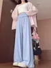 Pantalones azules de pierna ancha de tiro alto para mujer, nuevo estilo verano 2026, fluidos, aptos para petite, pierna recta holgada, pantalones deportivos de yoga para principios de otoño