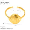 Anillo Abierto de Estilo Vacacional Transfronterizo Europeo y Americano Serie Océano Estrella de Mar Vieira Anillo Ajustable Versátil de Gama Alta para Mujer