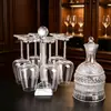 Conjunto de 4 taças de vinho de luxo para uso doméstico 490 Apple, para receber convidados e presentear, cristais finos para vinho com suporte giratório e decantador