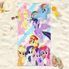 Nueva toalla de playa de microfibra transfronteriza My Little Pony, toalla de baño de dibujos animados de anime para niños, toalla absorbente impresa digitalmente