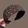 Doce Retro~ Faixa de cabelo larga estilo coreano com bolinhas para mulheres, nova coleção 2026, acessório de cabelo de alta qualidade, estiloso e moderno
