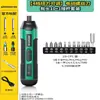 Set de Herramientas Destornillador Eléctrico Recargable Bosque Verde Taladro de Litio Destornillador Eléctrico Pequeño para Uso