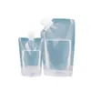 Bolsa de agua suave portátil para festivales de música, bolsa para cerveza, bolsa desechable para beber para conciertos, bolsa transparente plegable para exteriores con boquilla