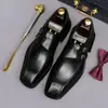 Sapatos sociais masculinos de couro, novos sapatos casuais estilo britânico, sapatos de couro retrô modernos com fivela, slip-on para homens
