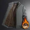 Chaqueta de Tallas Grandes para Hombre 2026 para Otoño e Invierno, Forrada de Polar, Engrosada, Cuello Alto, Abrigo de Algodón Juvenil, Ropa Exterior Casual Holgada