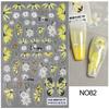 Pegatinas de uñas nuevas transfronterizas al por mayor ins verano flores de margarita caparazón de tortuga hojas verdes resistentes finas adhesivas pegatinas de uñas