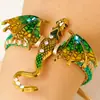 Pulseira Tecida à Mão com Dragão de Esmalte Vintage de Nicho Pulseira de Dragão Cravejada com Diamantes Transfronteiriça Europeia e Americana Joia Versátil Personalizada para Homens
