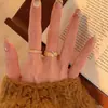 Anillo Vintage Dorado Cepillado Hoja de Espiga de Trigo Diseño Nicho para Mujer Anillo Cool de Alta Gama Único para Dedo