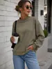 Amazon Europa América 2026 Otoño Invierno Nuevo Transfronterizo Color Sólido Cuello Semi Alto Suéter Versátil Manga Larga Sudadera con Capucha para Mujer
