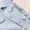 Liquidación Otoño e Invierno Moda Elegante Versátil Color Sólido Solapa Botón Metálico de Corazón de una Fila Chaqueta Corta Doble Faz 509/C5